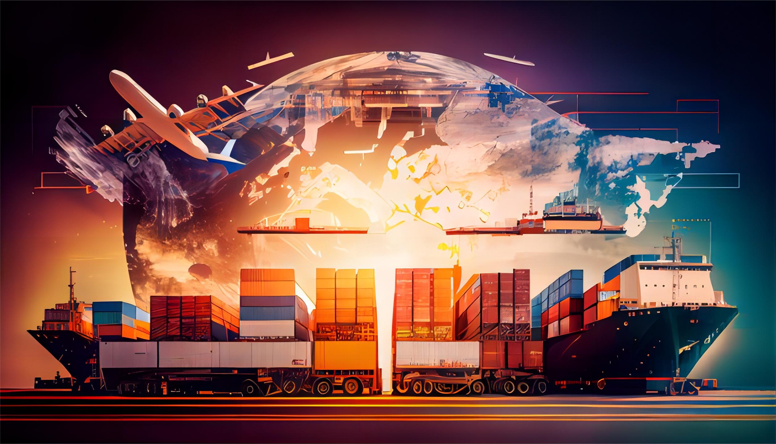 Full container load logistics operations at a busy port