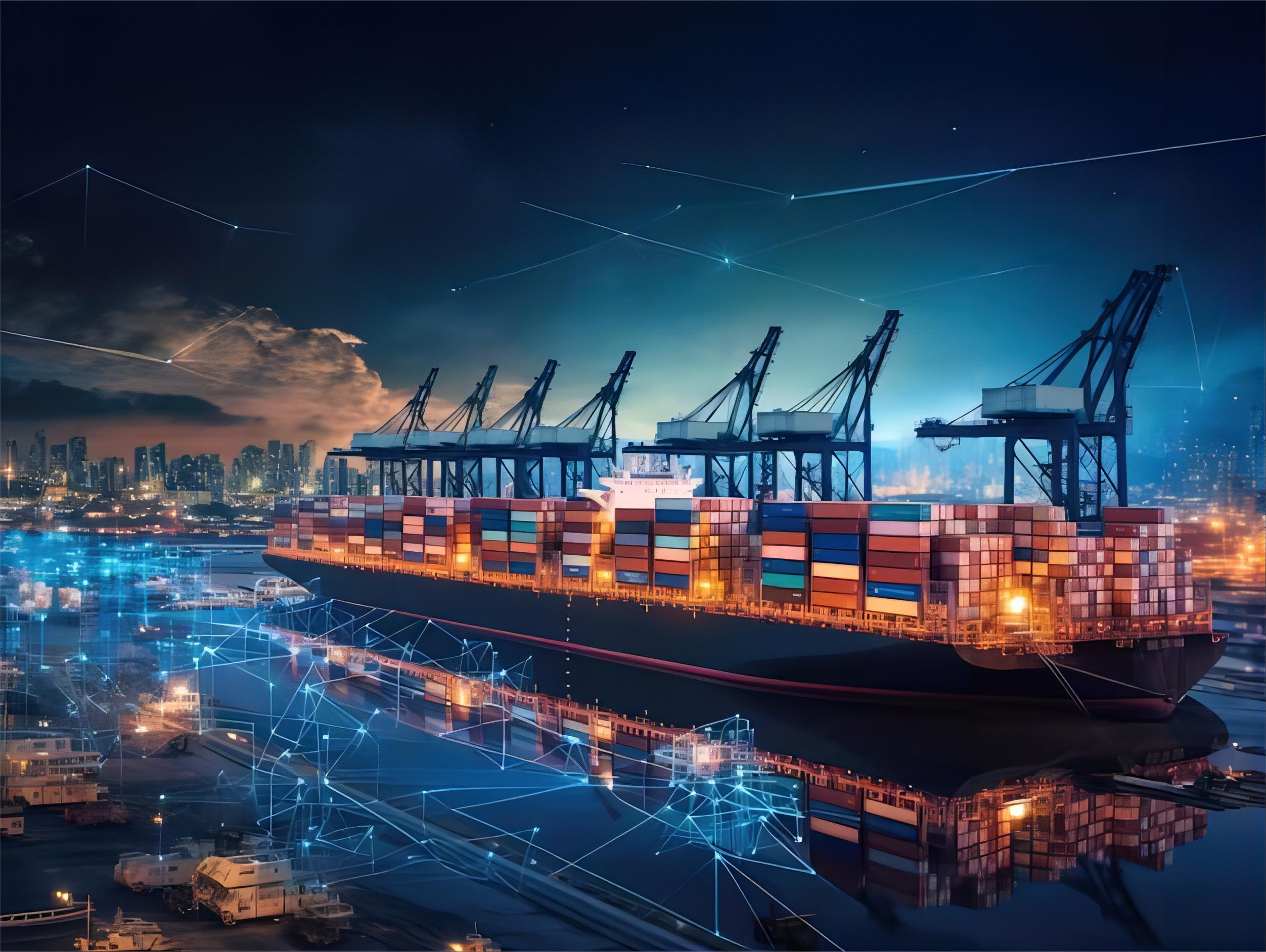A large container ship at a busy Chinese port representing cheap shipping from china for ecommerce