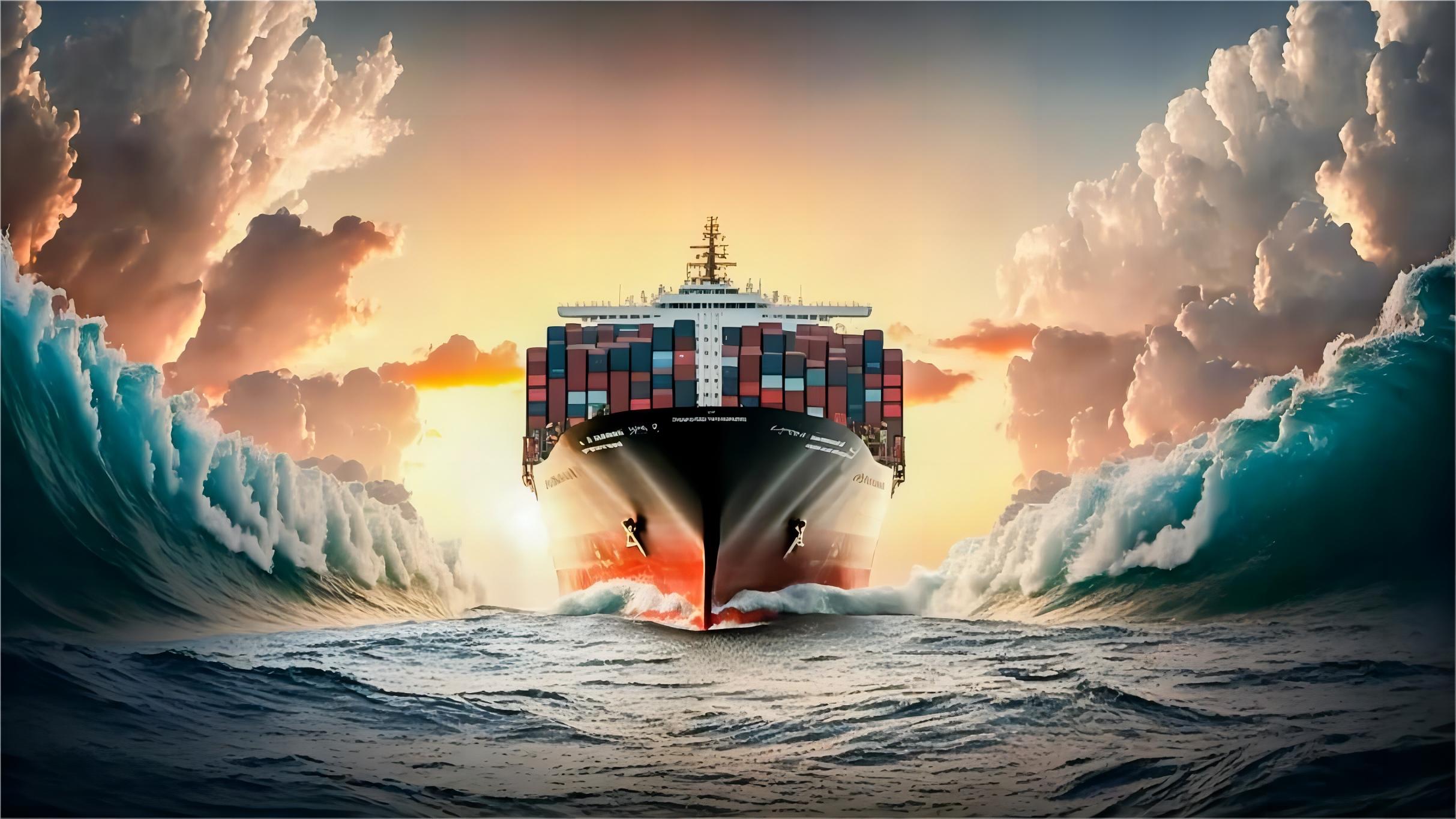 Cargo ship at Jeddah Islamic Port representing customs clearance china saudi arabia