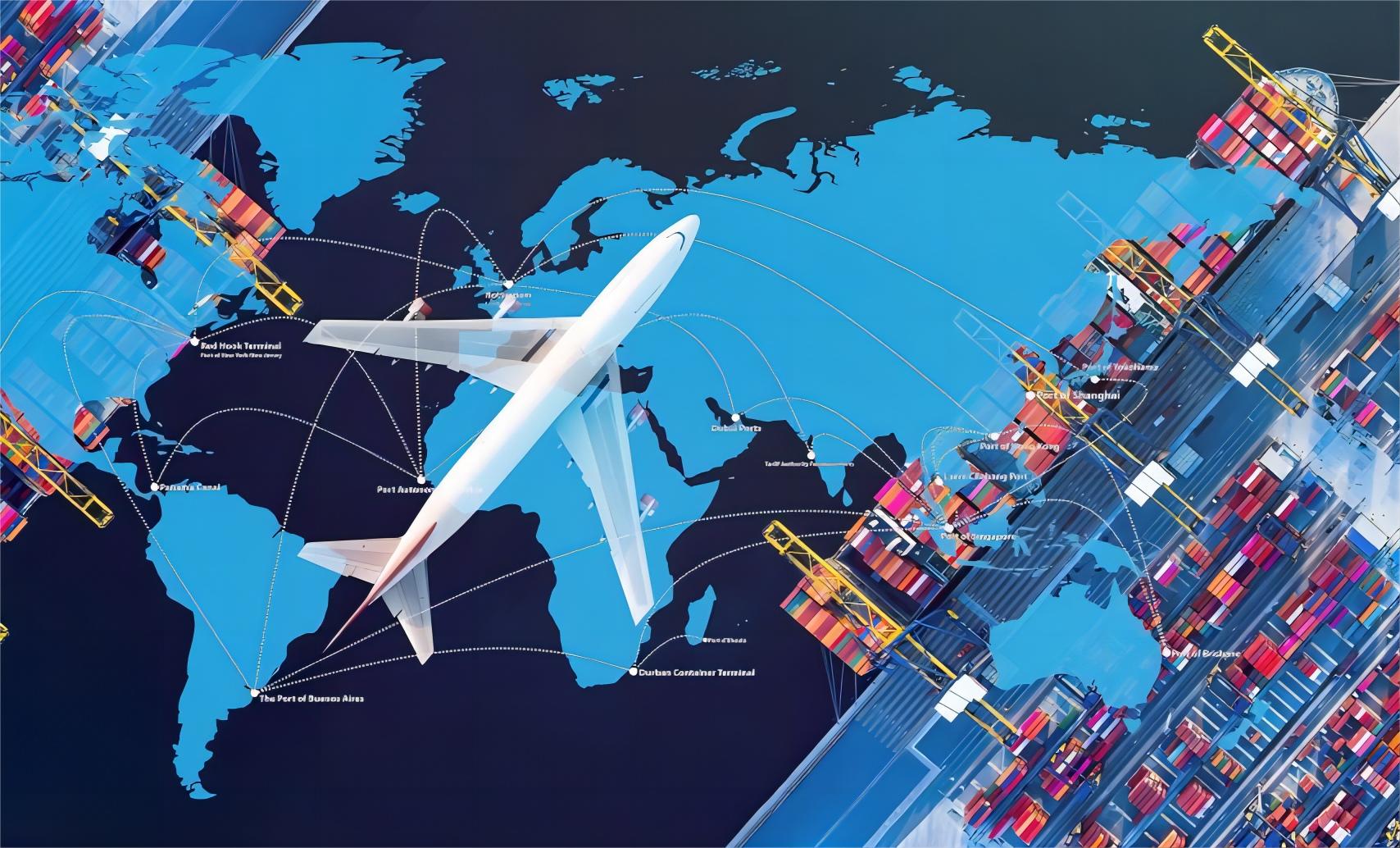 Logistics hub showing door to door shipping from China to France